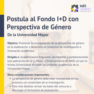 1era versión del Fondo I+D con perspectiva de género (2023).